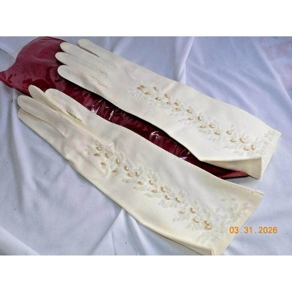Vintage Hong Kong women's long gloves size 7